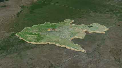 Nairobi, Kenya - extruded with capital. Satellite