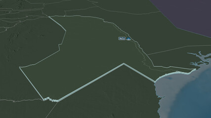 Tana River, Kenya - extruded with capital. Administrative © Yarr65