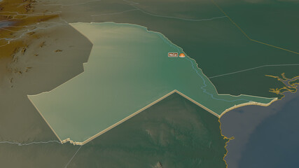 Tana River, Kenya - extruded with capital. Relief © Yarr65