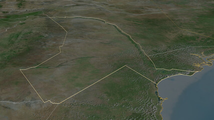 Tana River, Kenya - outlined. Satellite © Yarr65