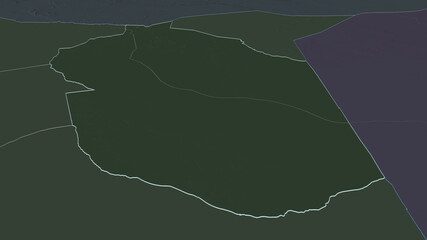 Wajir, Kenya - outlined. Administrative