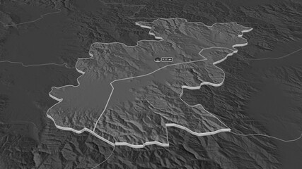 Gnjilane, Kosovo - extruded with capital. Bilevel