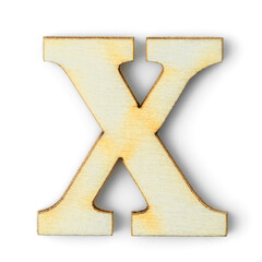 Wooden Alphabet letter with drop shadow X