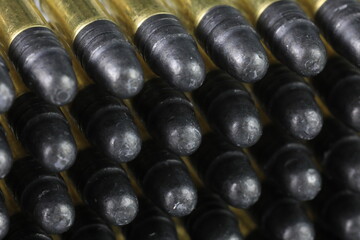 Close-up view of gun ammo