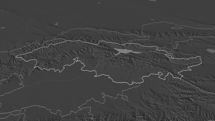 Jalal-Abad, Kyrgyzstan - outlined. Bilevel