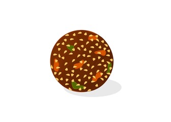 Til Laddu Indian Sweets or Mithai Food Vector