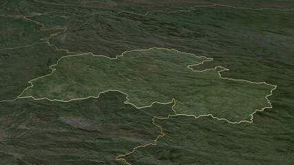 Houaphan, Laos - outlined. Satellite