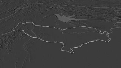 Vientiane Prefecture, Laos - outlined. Bilevel