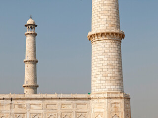 The north Minaret of the Taj Mahal, Agra, Uttar Pradesh, India.