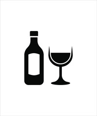 bottle with glass icon,vector best flat icon.