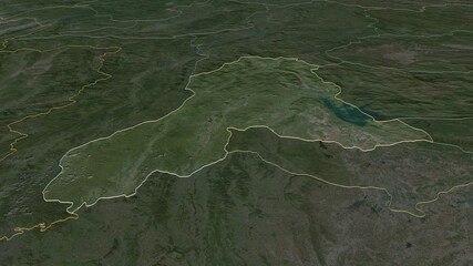 Vientiane, Laos - outlined. Satellite