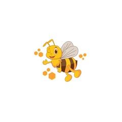 bee logo design template illustration