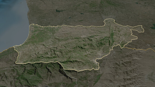 Akkar, Lebanon - outlined. Satellite