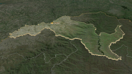 Leribe, Lesotho - extruded with capital. Satellite