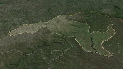Leribe, Lesotho - outlined. Satellite