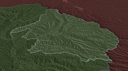 Mokhotlong, Lesotho - outlined. Administrative