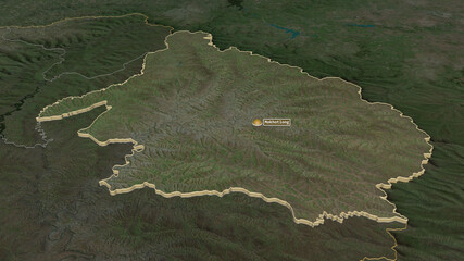 Mokhotlong, Lesotho - extruded with capital. Satellite