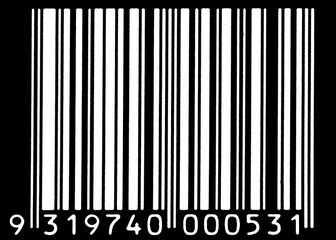 Closeup of bar card isolated on plain background