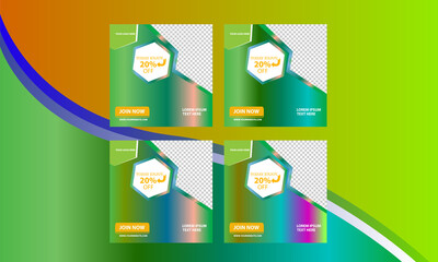  gym today offer social media post template.