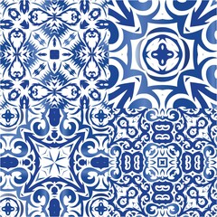 Antique azulejo tiles patchworks.