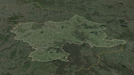 Utenos, Lithuania - outlined. Satellite