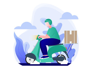 online delivery service concept, vector flat illustration