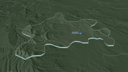 Gradsko, Macedonia - extruded with capital. Administrative