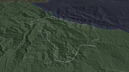 Makedonska Kamenica, Macedonia - outlined. Administrative