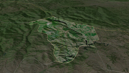Makedonska Kamenica, Macedonia - outlined. Satellite