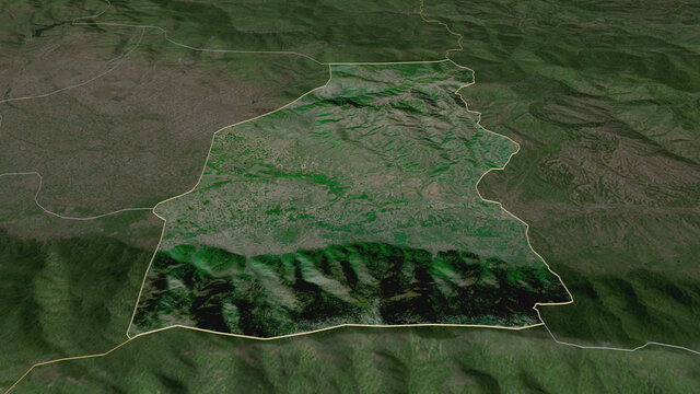 Novo Selo, Macedonia - outlined. Satellite
