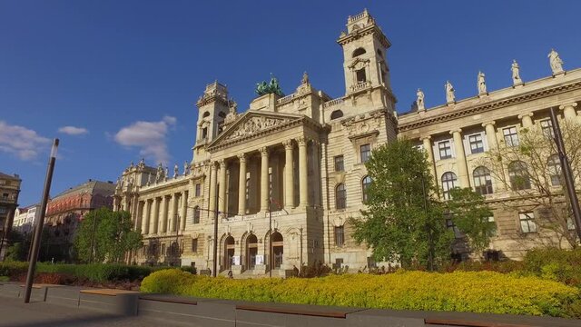 Museum of Ethnography - Palace of justice, Kossuth Lajos square Budapest, Hungary Europe. 4K