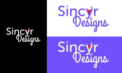 Fototapeta na wymiar Sincyr Restaurant Logo vector brand corporate design blue and red color combination