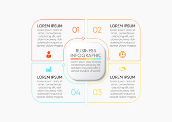 Obraz premium Business circle. timeline infographic icons designed for abstract background template milestone element modern diagram process technology digital marketing data presentation chart Vector 