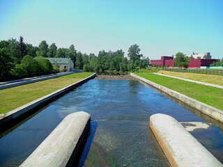 view from the bridge from the closed dam