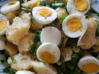 eggs potatoes boiles onions selery saland