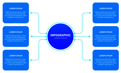 Vector Infographic thin line design with icons and 6 options or steps. Infographics for business concept. Can be used for presentations banner, workflow layout, process diagram, flow chart, info grap