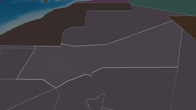 Adrar, Mauritania - outlined. Administrative