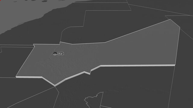 Adrar, Mauritania - extruded with capital. Bilevel