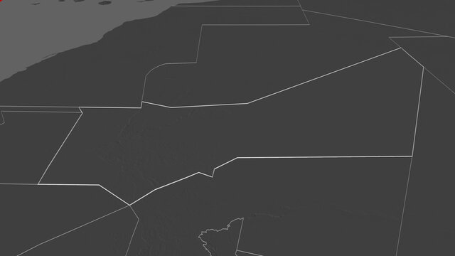 Adrar, Mauritania - outlined. Bilevel