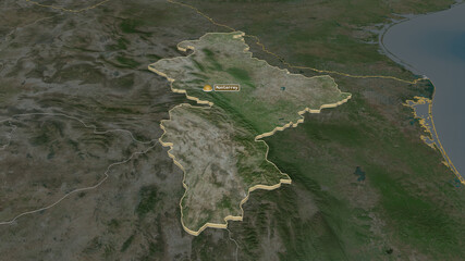 Nuevo León, Mexico - extruded with capital. Satellite