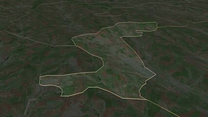 Basarabeasca, Moldova - outlined. Satellite