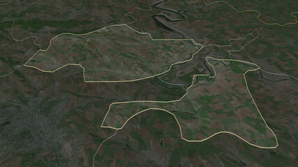 Criuleni, Moldova - outlined. Satellite