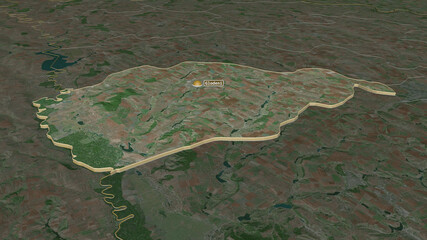 Glodeni, Moldova - extruded with capital. Satellite