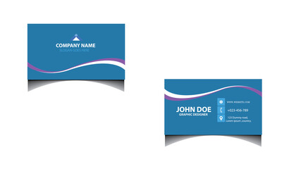 purple white & blue business card design template