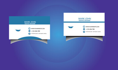 white and blue corporate business card design template