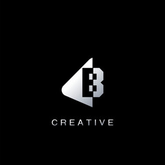 Monogram Abstract Techno Initial Letter B Logo icon vector design