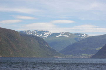 Sognefjord, Norway, Scandinavia. View from the board of Flam - Bergen ferry