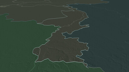 Limburg, Netherlands - outlined. Administrative