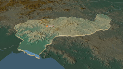 Boaco, Nicaragua - extruded with capital. Relief