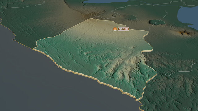 Carazo, Nicaragua - extruded with capital. Relief